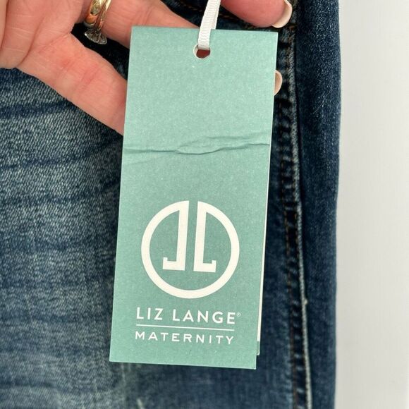 Liz Lange Medium Wash Distressed Maternity Skinny Jeans Size 10 - Picture 9 of 11